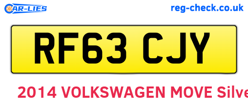 RF63CJY are the vehicle registration plates.