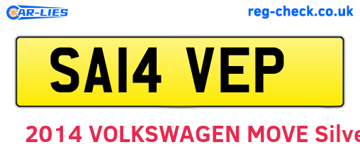 SA14VEP are the vehicle registration plates.