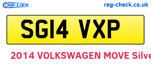 SG14VXP are the vehicle registration plates.