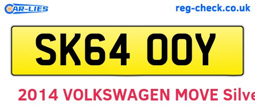 SK64OOY are the vehicle registration plates.