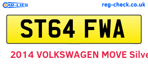 ST64FWA are the vehicle registration plates.
