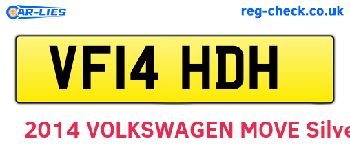VF14HDH are the vehicle registration plates.