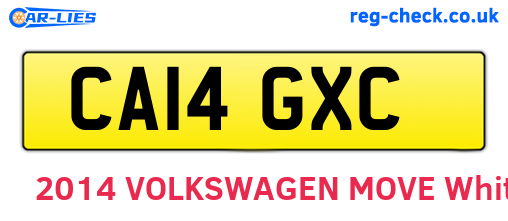 CA14GXC are the vehicle registration plates.