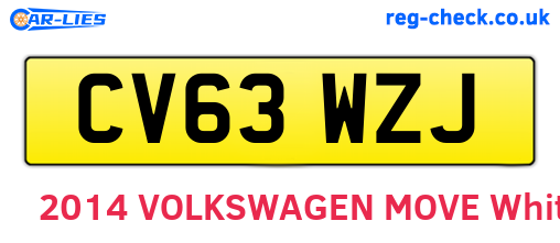 CV63WZJ are the vehicle registration plates.