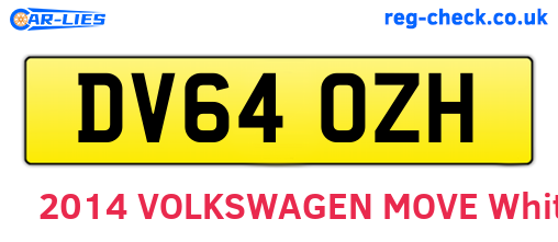 DV64OZH are the vehicle registration plates.