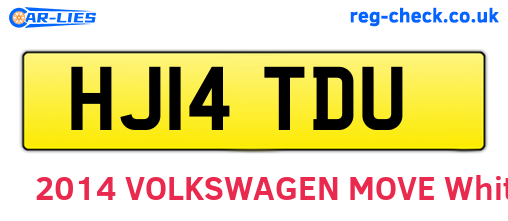 HJ14TDU are the vehicle registration plates.