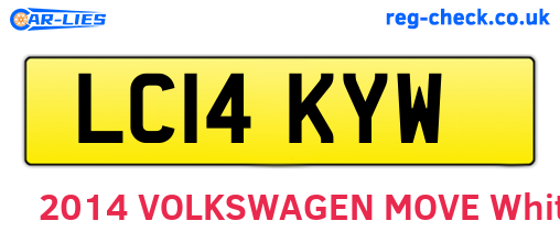 LC14KYW are the vehicle registration plates.