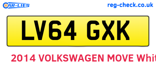 LV64GXK are the vehicle registration plates.