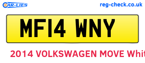 MF14WNY are the vehicle registration plates.