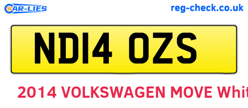 ND14OZS are the vehicle registration plates.