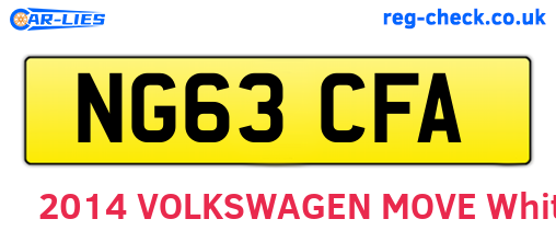 NG63CFA are the vehicle registration plates.