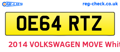 OE64RTZ are the vehicle registration plates.
