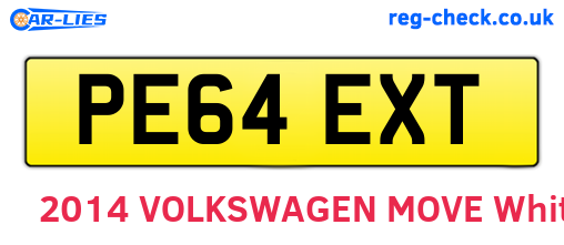 PE64EXT are the vehicle registration plates.