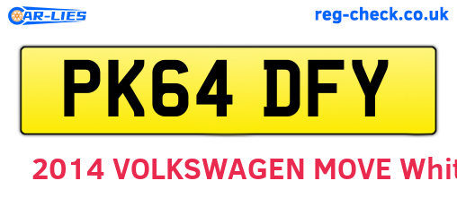 PK64DFY are the vehicle registration plates.