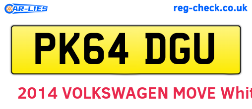 PK64DGU are the vehicle registration plates.