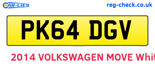 PK64DGV are the vehicle registration plates.
