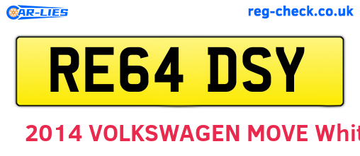 RE64DSY are the vehicle registration plates.