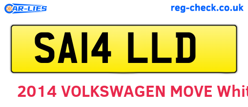 SA14LLD are the vehicle registration plates.