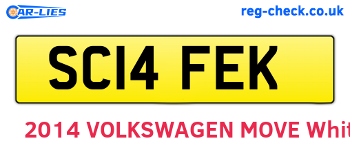 SC14FEK are the vehicle registration plates.