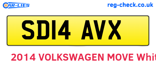 SD14AVX are the vehicle registration plates.