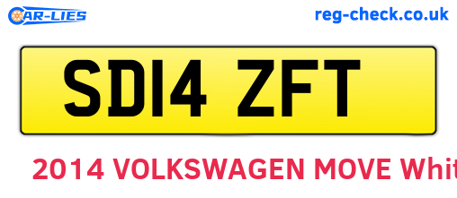SD14ZFT are the vehicle registration plates.