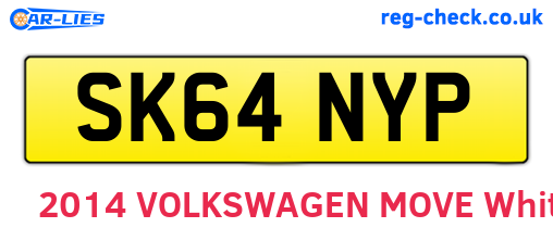 SK64NYP are the vehicle registration plates.