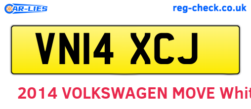 VN14XCJ are the vehicle registration plates.