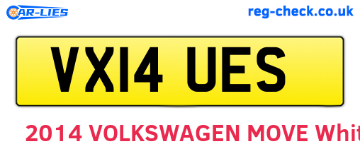VX14UES are the vehicle registration plates.