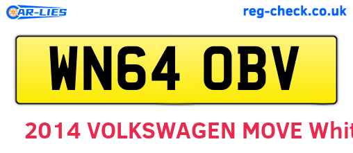 WN64OBV are the vehicle registration plates.