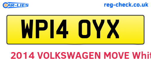 WP14OYX are the vehicle registration plates.