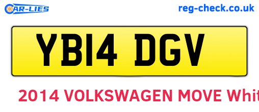 YB14DGV are the vehicle registration plates.