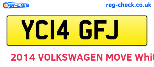 YC14GFJ are the vehicle registration plates.