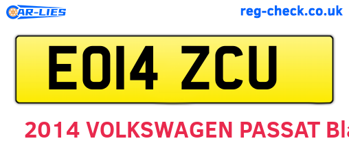 EO14ZCU are the vehicle registration plates.