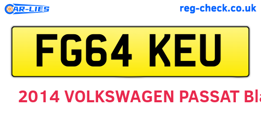 FG64KEU are the vehicle registration plates.