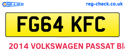 FG64KFC are the vehicle registration plates.