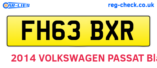 FH63BXR are the vehicle registration plates.