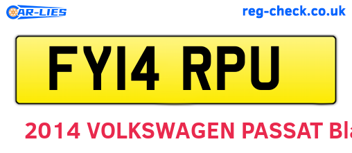 FY14RPU are the vehicle registration plates.