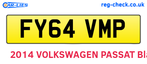 FY64VMP are the vehicle registration plates.