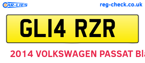 GL14RZR are the vehicle registration plates.