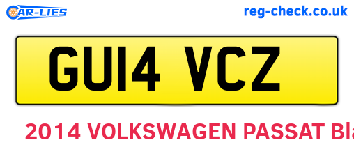GU14VCZ are the vehicle registration plates.