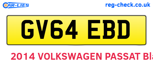 GV64EBD are the vehicle registration plates.