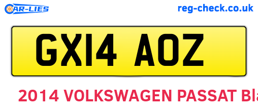 GX14AOZ are the vehicle registration plates.