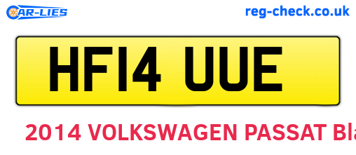 HF14UUE are the vehicle registration plates.