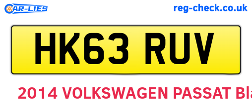 HK63RUV are the vehicle registration plates.