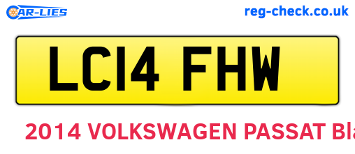 LC14FHW are the vehicle registration plates.