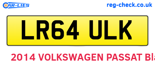 LR64ULK are the vehicle registration plates.