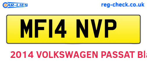 MF14NVP are the vehicle registration plates.