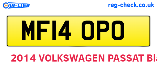MF14OPO are the vehicle registration plates.