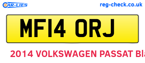 MF14ORJ are the vehicle registration plates.