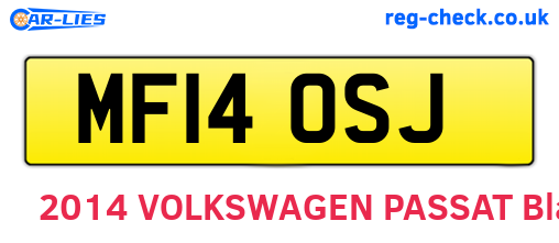 MF14OSJ are the vehicle registration plates.